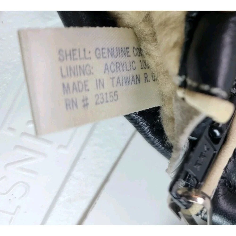 Vintage Kästle Leather Ski Gloves Mens L Black White Genuine Cowhide Taiwan